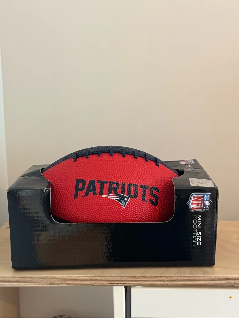 New England Patriots Navy and Red Mini Football - Team Emblem